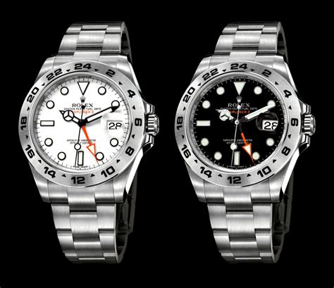 rolex explorer 2 white vs black|rolex explorer 2 hands.